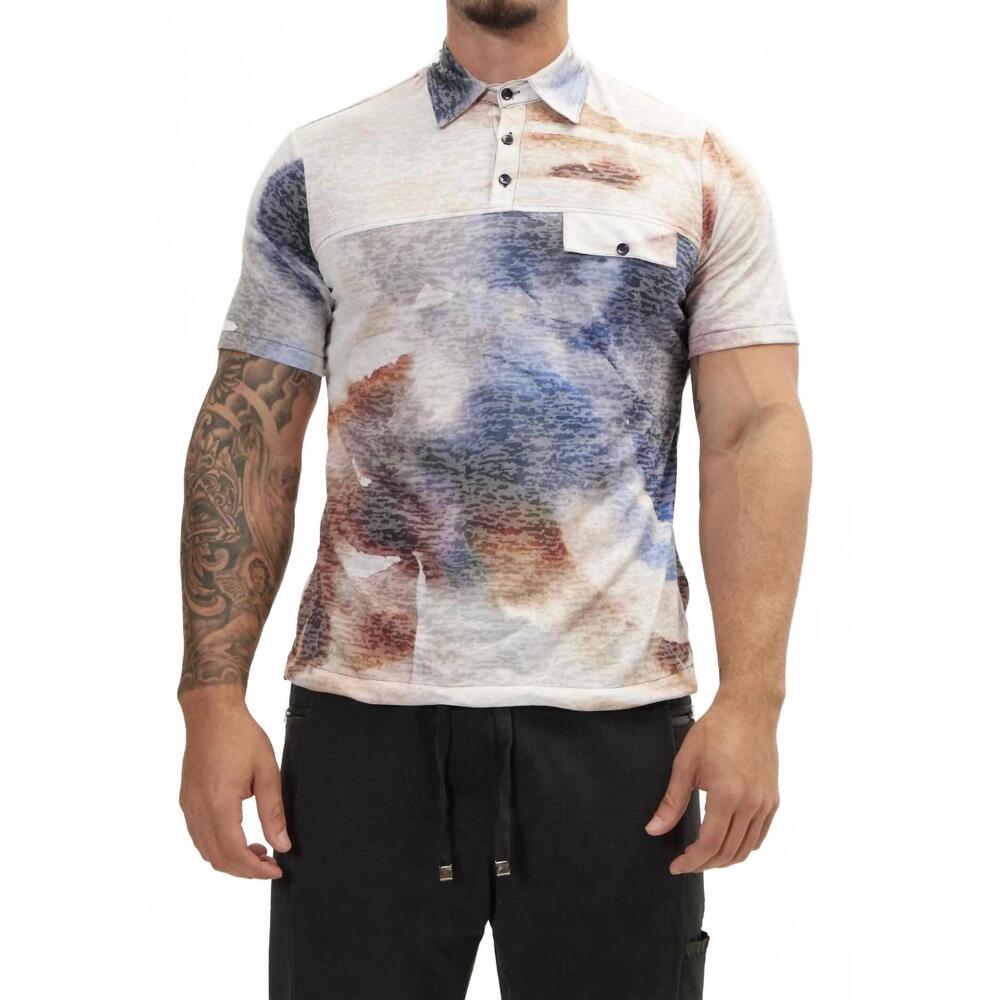 NEW RON TOMSON men's batik button up in multicolor